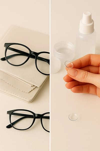 Cómo elegir entre gafas, lentes de contacto o ambos